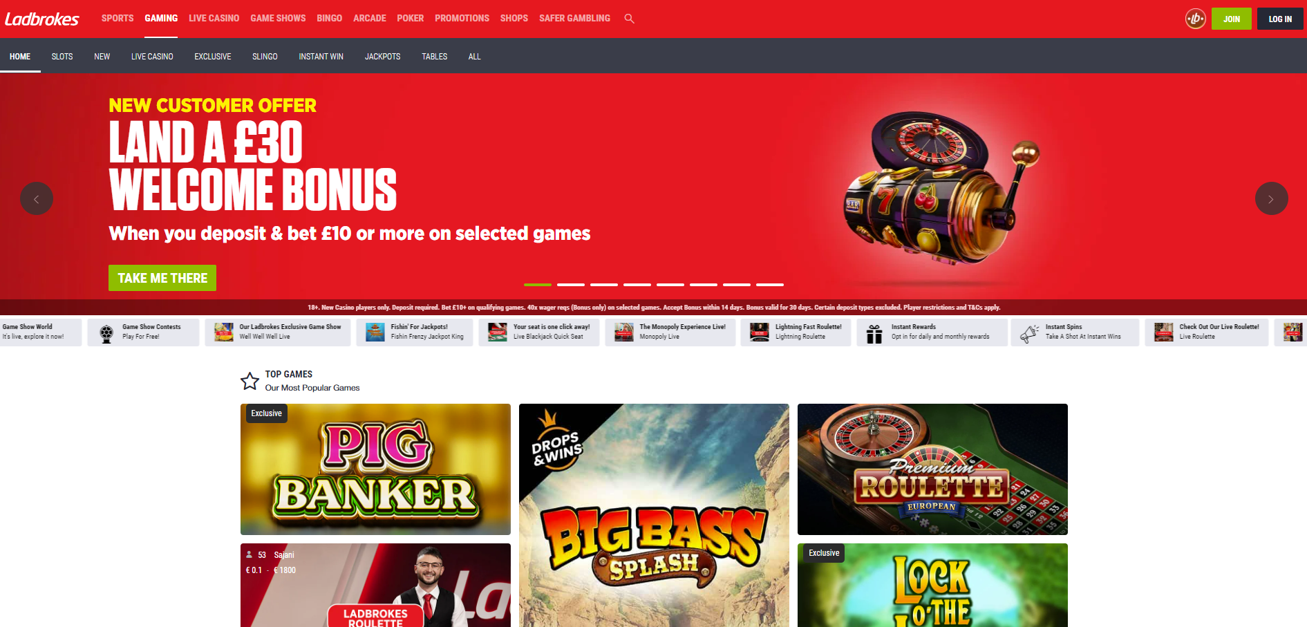 Ladbrokes screenshot